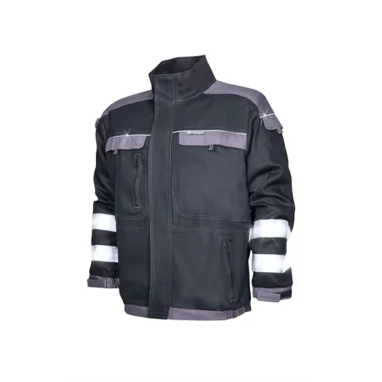 Jacheta de lucru reflectorizanta, bumbac, 260g/m2, Cool Trend Reflex negru Jacheta de lucru reflectorizanta, bumbac, 260g/m2, Cool Trend Reflex negru