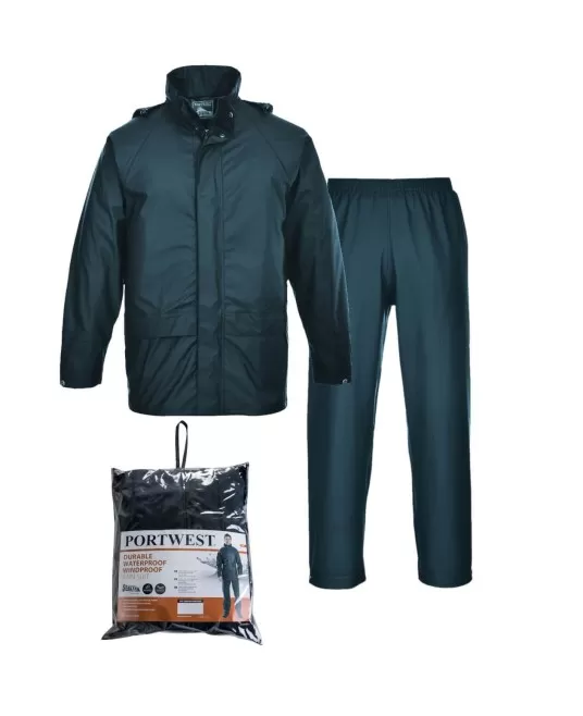 Costum ploaie poliuretan, maxima rezistenta la apa, 330g/m2 Costum ploaie poliuretan, maxima rezistenta la apa, 330g/m2