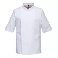 Jacheta cu maneca scurta pentru bucatari, plasa MeshAir [C738] Alb