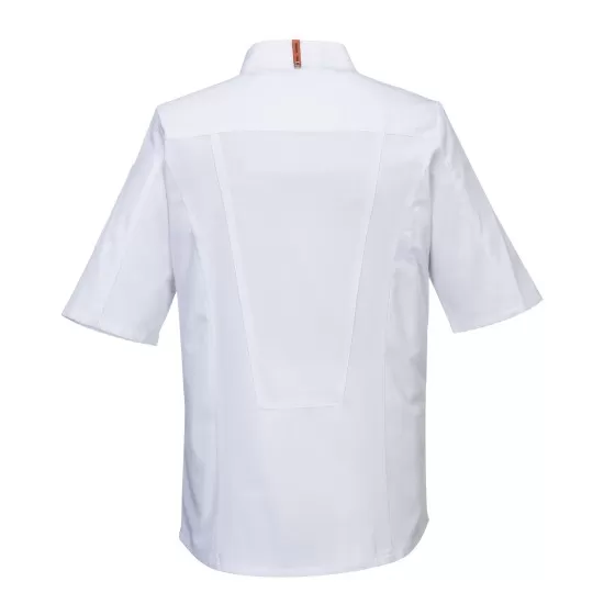Jacheta cu maneca scurta pentru bucatari, plasa MeshAir [C738] Alb