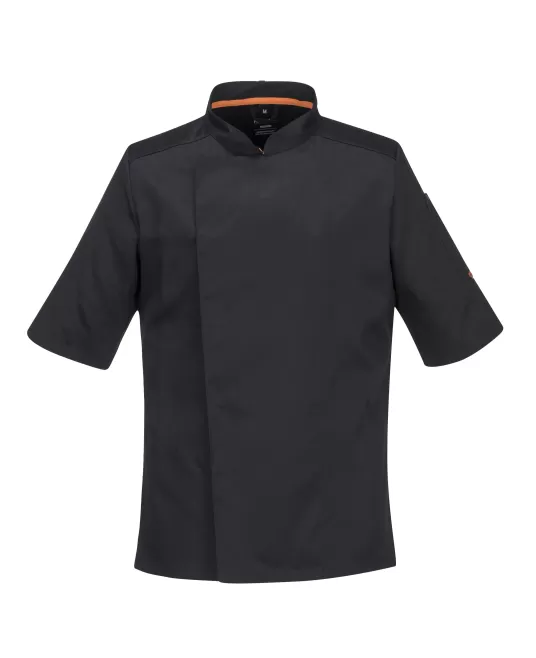Jacheta cu maneca scurta pentru bucatari, plasa MeshAir [C738] Negru