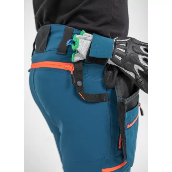 Pantaloni de lucru stretch premium DX440, albastru portocaliu Pantaloni de lucru stretch premium DX440, albastru portocaliu