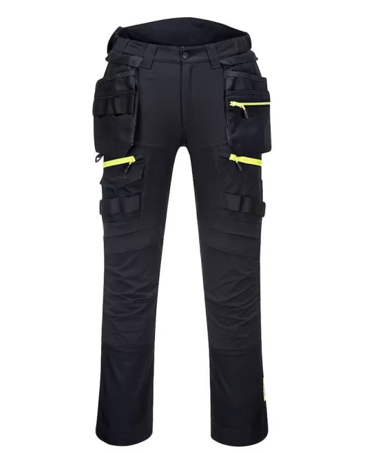 Pantaloni de lucru stretch premium DX440, negru galben