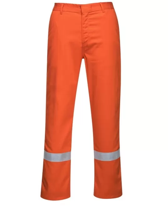 Pantaloni ignifugi cu dungi reflectorizante, Portocaliu