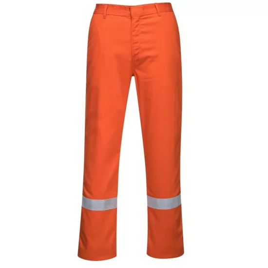 Pantaloni de protectie ignifuga, dungi reflectorizante, Bizweld Iona [BZ14] Portocaliu