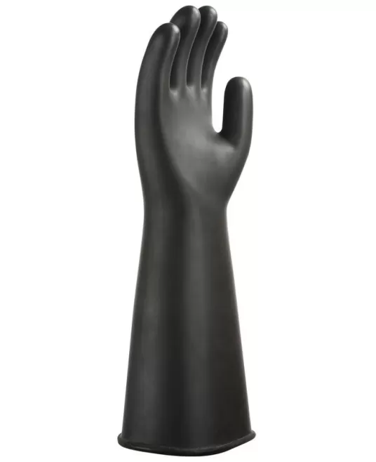 Manusi de protectie antichimica din latex, impermeabile, 44 cm lungime [A802] Negru