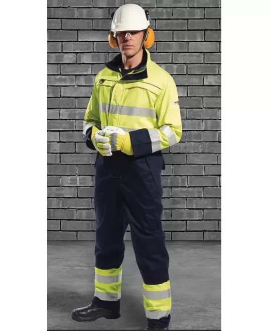 Combinezon de protectie Hi-Vis reflectorizant Multi-Norm [FR60] Galben si bleumarin