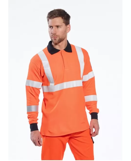 Tricou Polo Ignifug si reflectorizant GO/RT [FR76] Portocaliu