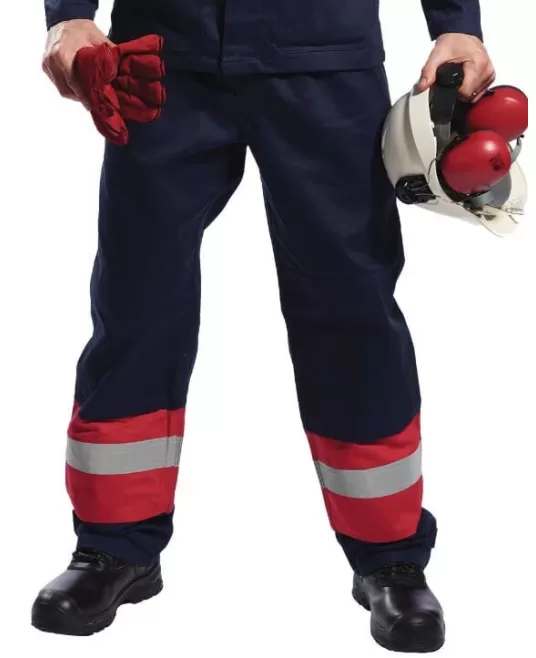 Pantaloni ignifugi, antistatici, protectie arc electric Bizflame Plus,  Bleumarin si rosu Pantaloni ignifugi, antistatici, protectie arc electric Bizflame Plus,  Bleumarin si rosu