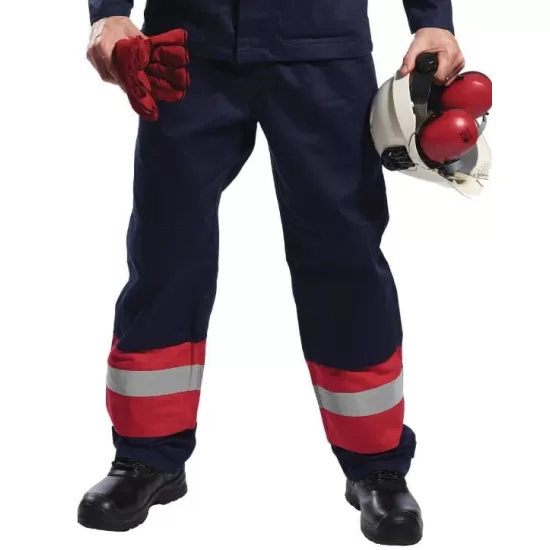 Pantaloni ignifugi, antistatici, protectie arc electric Bizflame Plus, Bleumarin si rosu Pantaloni ignifugi, antistatici, protectie arc electric Bizflame Plus, Bleumarin si rosu