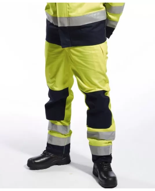 Pantalon Hi-Vis reflectorizant Multi-Norm [FR62] Galben si bleumarin