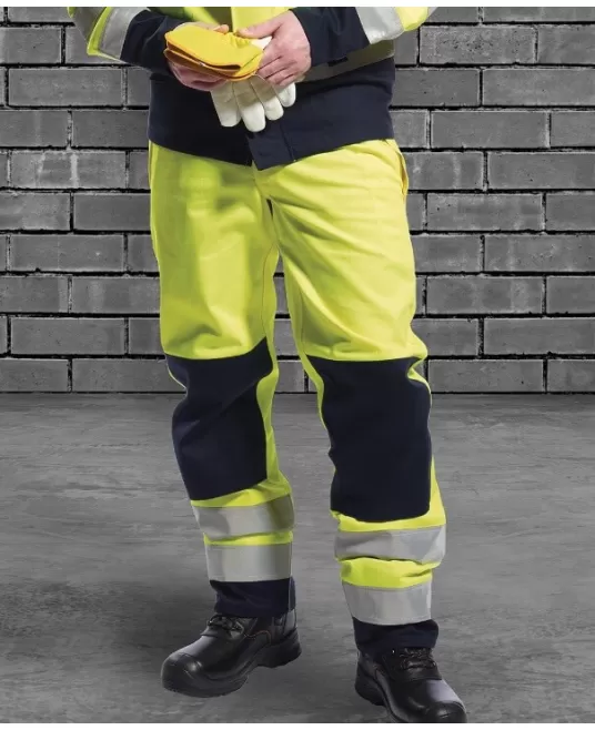 Pantalon Hi-Vis reflectorizant Multi-Norm [FR62] Galben si bleumarin