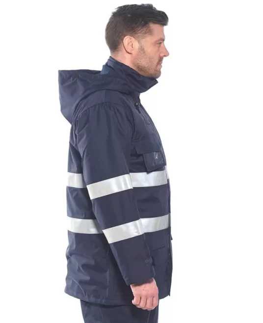 Jacheta de protectie ignifuga vatuita, reflectorizanta, antistatica, Bleumarin Jacheta de protectie ignifuga vatuita, reflectorizanta, antistatica, Bleumarin