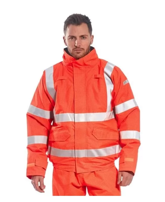 Jacheta de protectie ignifuga vatuita, chimica, antistatica, Portocaliu Jacheta de protectie ignifuga vatuita, chimica, antistatica, Portocaliu