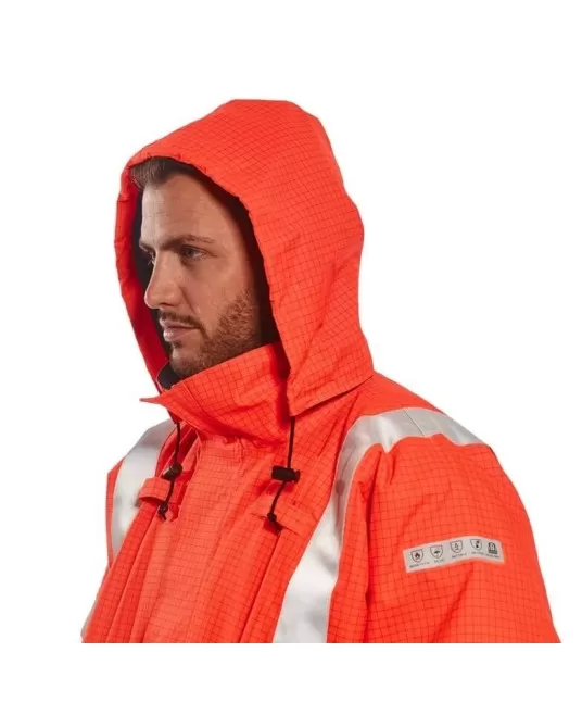 Jacheta de protectie ignifuga vatuita, chimica, antistatica, Portocaliu Jacheta de protectie ignifuga vatuita, chimica, antistatica, Portocaliu