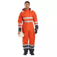 Combinezon vatuit ignifug, reflectorizant, impermeabil, Portocaliu si bleumarin