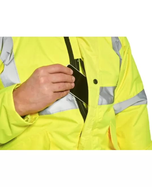Jacheta scurta reflectorizanta galben neon-vatuita Jacheta scurta reflectorizanta galben neon-vatuita