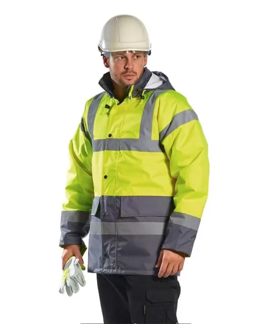 Jacheta Hi-Vis vatuită galben-gri reflectorizanta Jacheta Hi-Vis vatuită galben-gri reflectorizanta
