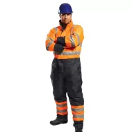 Combinezon vatuit reflectorizant, HiVis, Portocaliu si bleumarin Combinezon vatuit reflectorizant, HiVis, Portocaliu si bleumarin