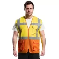 Vesta de protectie reflectorizanta, cu fermoar, galben-portocaliu, Galben si portocaliu Vesta de protectie reflectorizanta, cu fermoar, galben-portocaliu, Galben si portocaliu