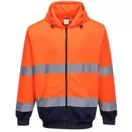 Hanorac HiVis portocaliu cu fermoar si gluga