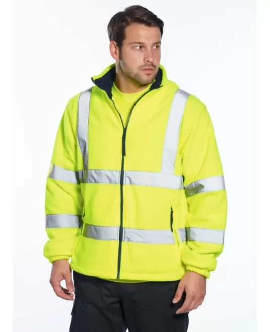 Fleece reflectorizant, inalta vizibilitate, rezistent la vant, 300g/m2, Portocaliu Fleece reflectorizant, inalta vizibilitate, rezistent la vant, 300g/m2, Portocaliu