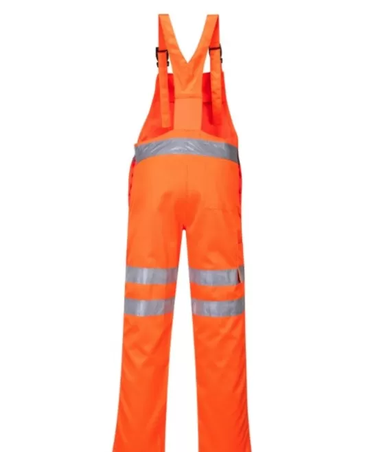 Salopeta de protectie cu pieptar reflectorizanta, HiVis, tercot 280g/m2 [RT43] Portocaliu