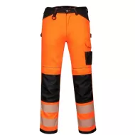 Pantaloni HiVis cu dungi reflectorizante, Portocaliu si negru Pantaloni HiVis cu dungi reflectorizante, Portocaliu si negru