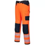 Pantaloni HiVis cu dungi reflectorizante,  Portocaliu si bleumarin Pantaloni HiVis cu dungi reflectorizante,  Portocaliu si bleumarin