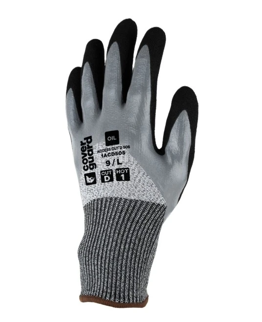 Manusi antitaiere cut D, mediu uleios, imersie 3/4, protectie caldura 100°C