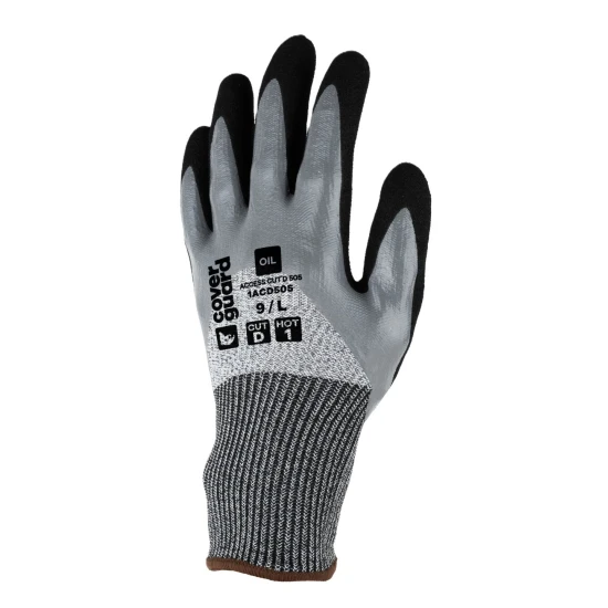 Manusi antitaiere cut D, mediu uleios, imersie 3/4, protectie caldura 100°C