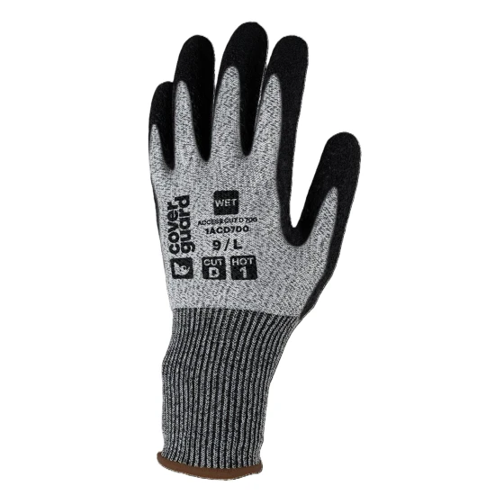 Manusi antitaiere cut D, mediu umed, protectie caldura 100°C