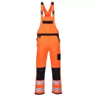 Salopeta cu pieptar HiVis premium, tercot 300g/m2 Portocaliu negru