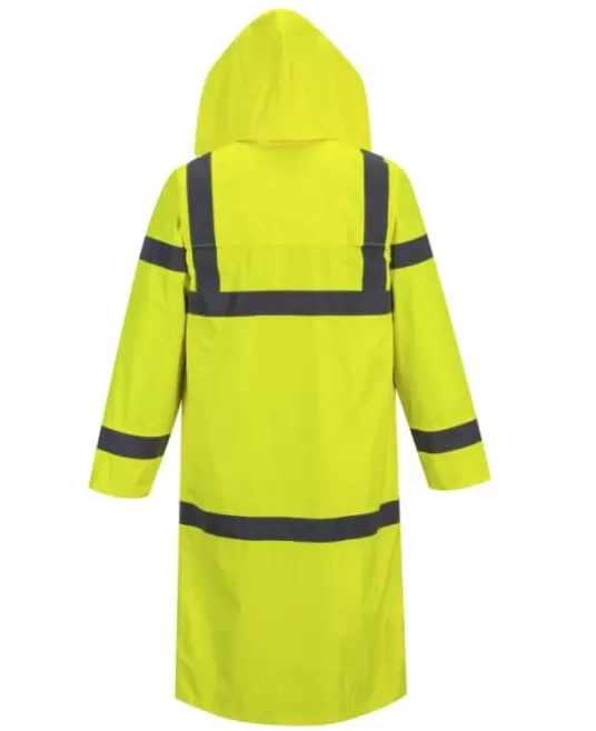 Pelerina de ploaie reflectorizanta lunga, impermeabila, inalta vizibilitate [H445] Galben