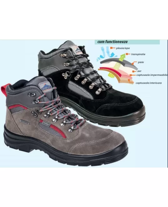 Bocanci de protectie impermeabili, S3 WR, bombeu metalic si lamela All Weather, Negru Bocanci de protectie impermeabili, S3 WR, bombeu metalic si lamela All Weather, Negru