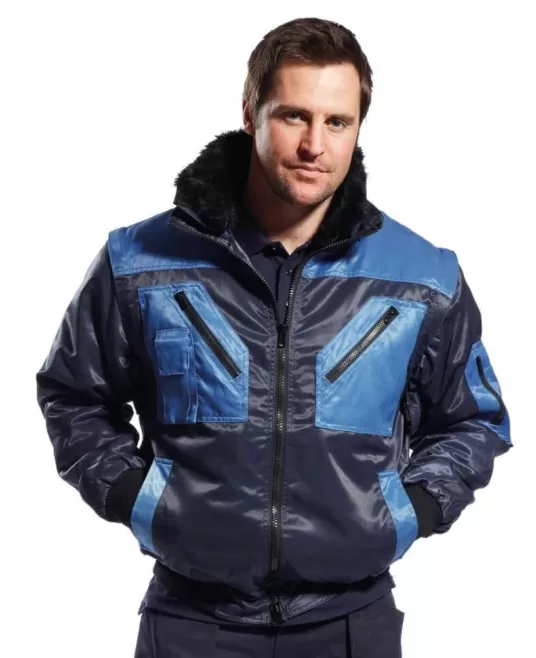 Jacheta 4 in 1 impermeabila, bleumarin-albastru