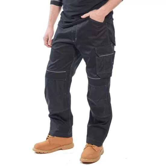 Pantaloni de lucru cargo PW3 Gri negru, tercot 300g/mp Pantaloni de lucru cargo PW3 Gri negru, tercot 300g/mp