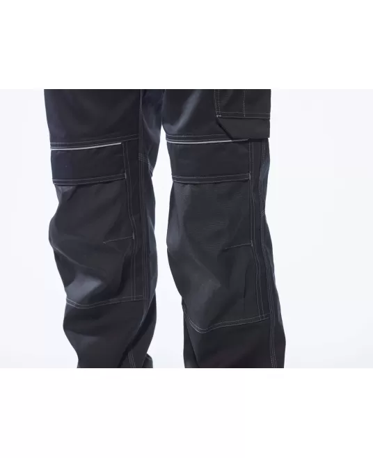 Pantaloni de lucru foarte rezistenti, buzunare pentru scule, tercot, 300g/m2, Negru Pantaloni de lucru foarte rezistenti, buzunare pentru scule, tercot, 300g/m2, Negru