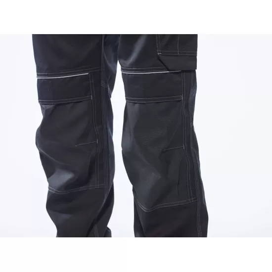 Pantaloni de lucru foarte rezistenti, buzunare pentru scule, tercot, 300g/m2, Negru Pantaloni de lucru foarte rezistenti, buzunare pentru scule, tercot, 300g/m2, Negru