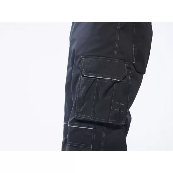 Pantaloni de lucru foarte rezistenti, buzunare pentru scule, tercot, 300g/m2, Negru Pantaloni de lucru foarte rezistenti, buzunare pentru scule, tercot, 300g/m2, Negru
