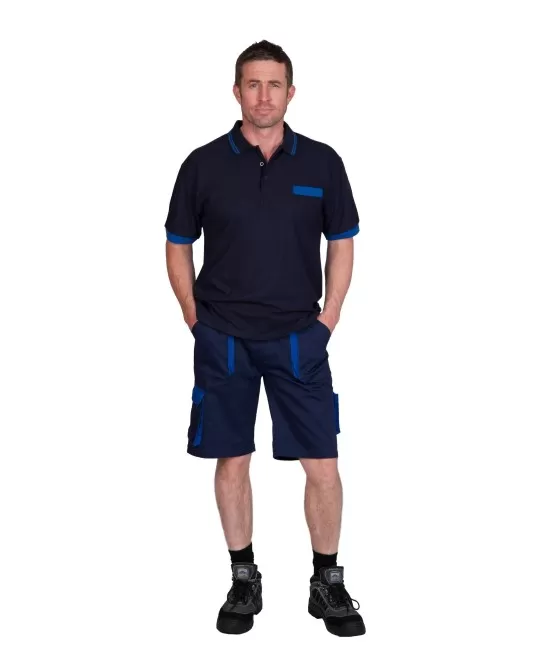 Pantaloni scurti de lucru, tercot 245g/m2, bleumarin-albastru Pantaloni scurti de lucru, tercot 245g/m2, bleumarin-albastru