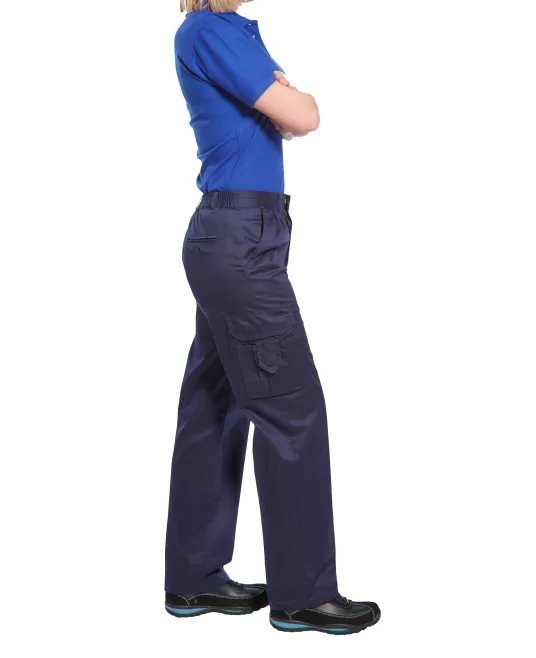 Pantaloni de lucru pentru femei, tercot, 210g/m2, buzunar lateral pe picior [C099] Bleumarin