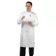 Halat laborator, inchidere cu capse si mansete striate, alb Halat laborator, inchidere cu capse si mansete striate, alb