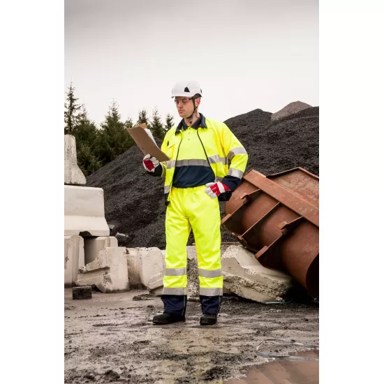 Jacheta HiVis premium tercot 245g/m2, portocaliu bleumarin Jacheta HiVis premium tercot 245g/m2, portocaliu bleumarin