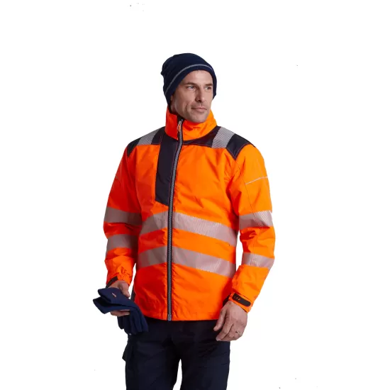 Jacheta premium softshell HiVis reflectorizant PW3, Portocaliu negru Jacheta premium softshell HiVis reflectorizant PW3, Portocaliu negru