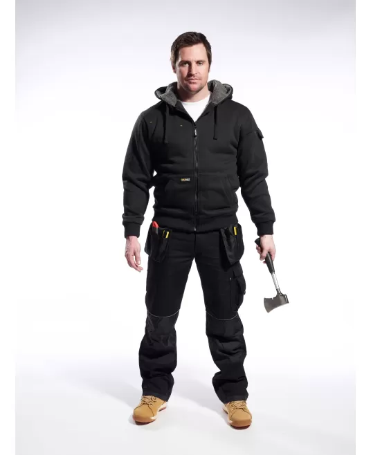 Hanorac vatuit, cu gluga si fermoar, foarte calduros, Pewter [KS32] Negru