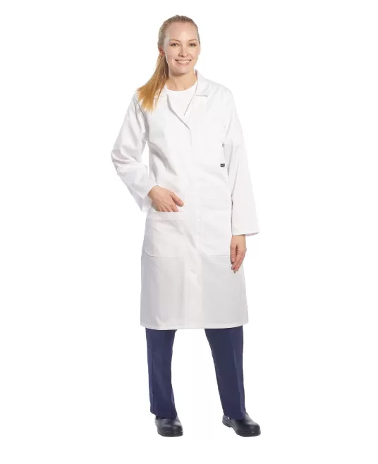 Halat medical pentru femei, 3 buzunare mari, tercot, 210g/m2 [LW63] Alb