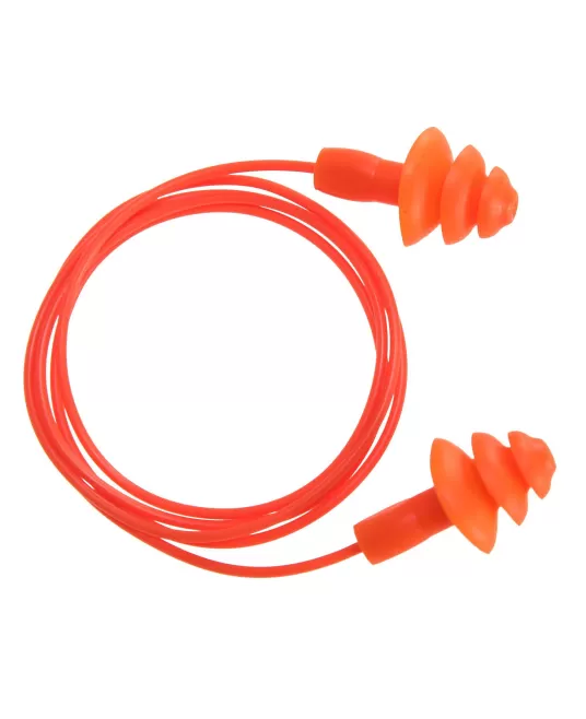 Antifoane interne cu snur, reutilizabile, material TPR, 50 perechi [EP04] Portocaliu