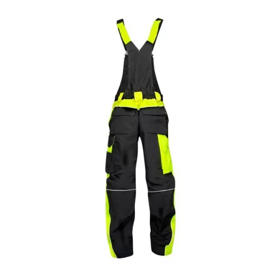 Salopeta cu pieptar calitate premium tercot kanvas 270g/m2 Neon Negru si galben Salopeta cu pieptar calitate premium tercot kanvas 270g/m2 Neon Negru si galben