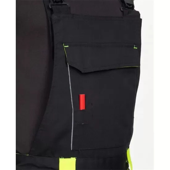 Salopeta cu pieptar calitate premium tercot kanvas 270g/m2 Neon Negru si galben Salopeta cu pieptar calitate premium tercot kanvas 270g/m2 Neon Negru si galben